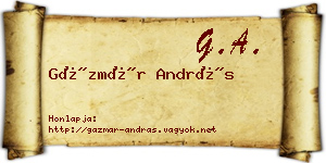 Gázmár András névjegykártya